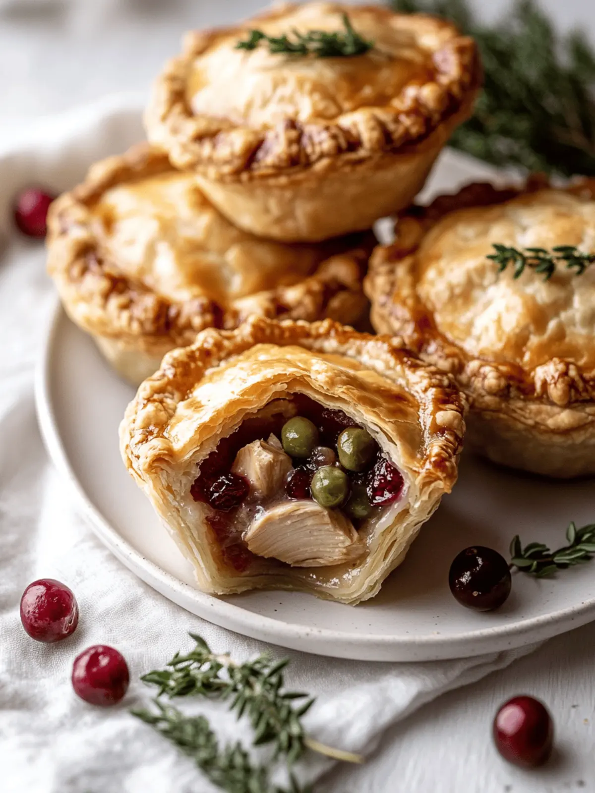 Mini Thanksgiving Turkey & Cranberry Pot Pies to Wow Your Guests 4 Mini Thanksgiving Turkey & Cranberry Pot Pies