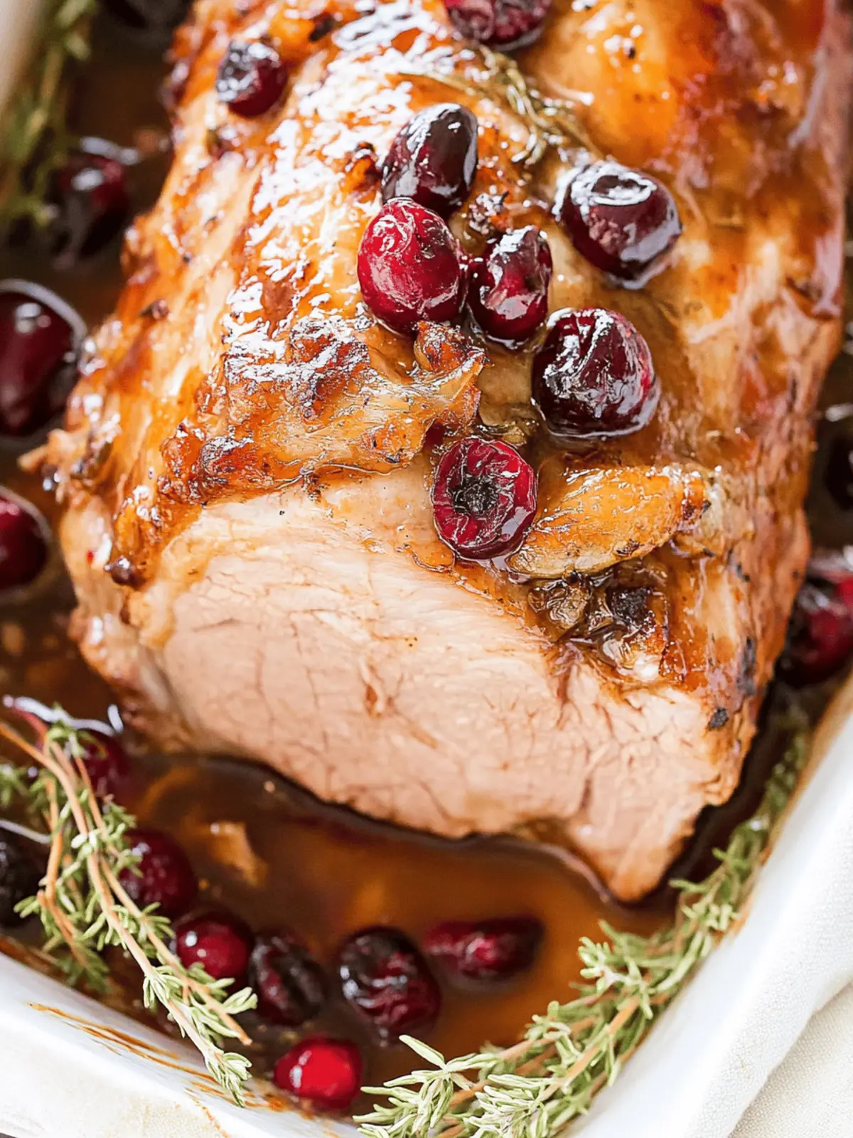 Honey Mustard Glazed Cranberry Pork Loin Roast