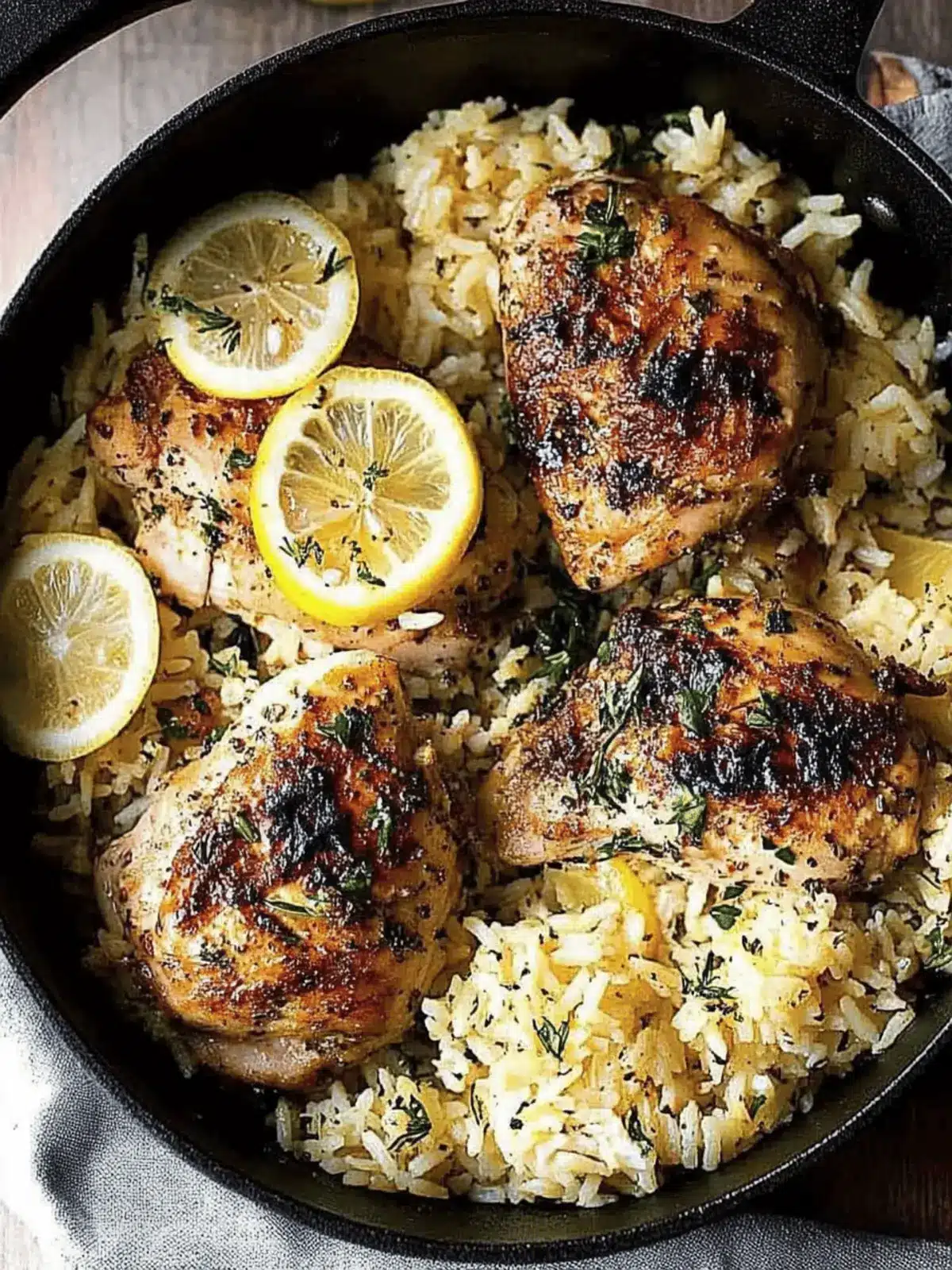 One Pot Greek Chicken and Lemon Rice