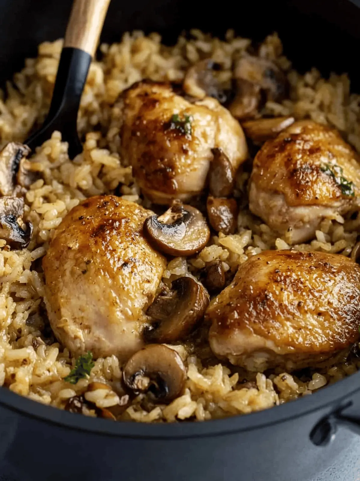 One Pot Mushroom Chicken and Rice