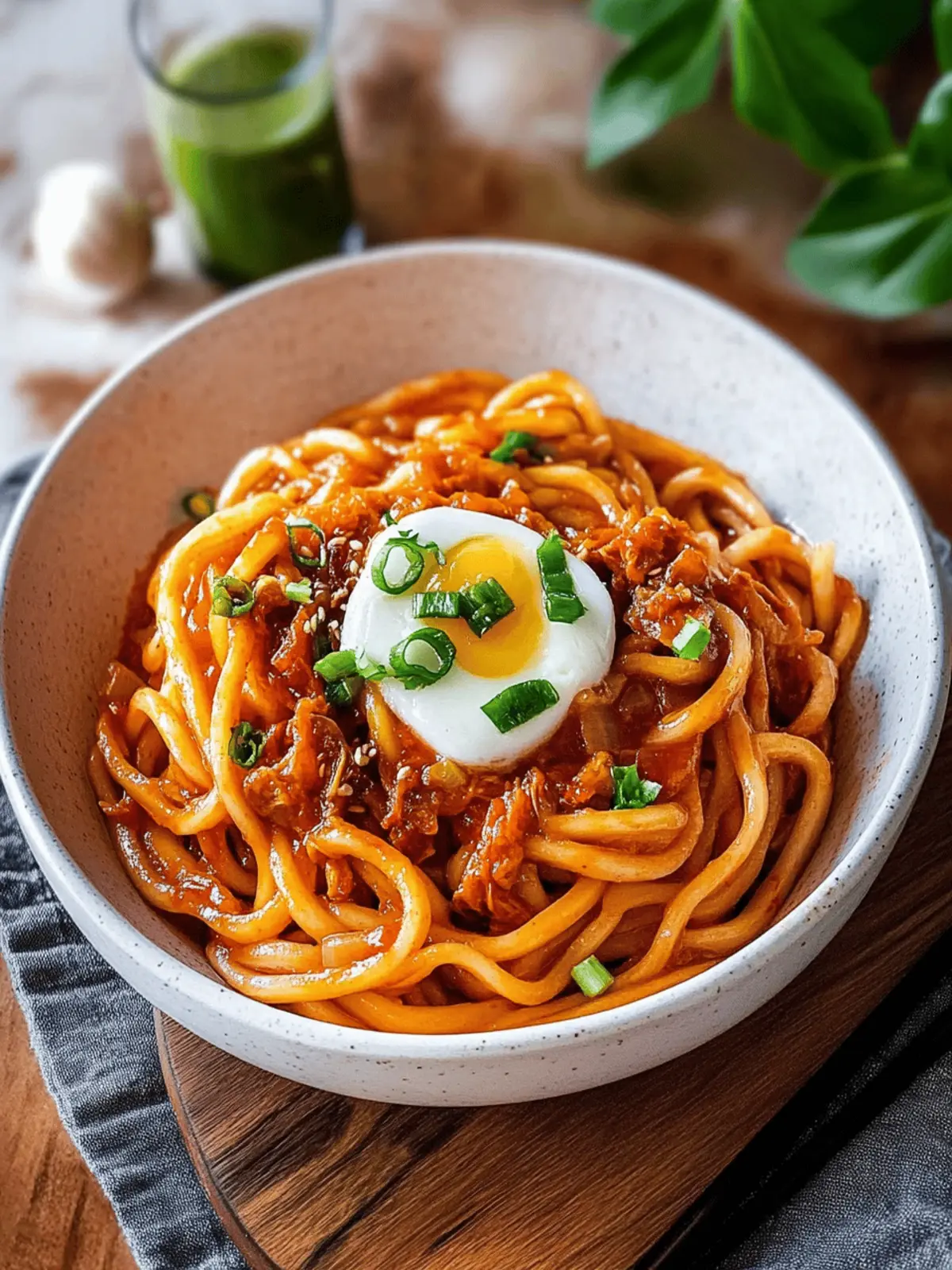 Kimchi Udon Noodle Stir Fry