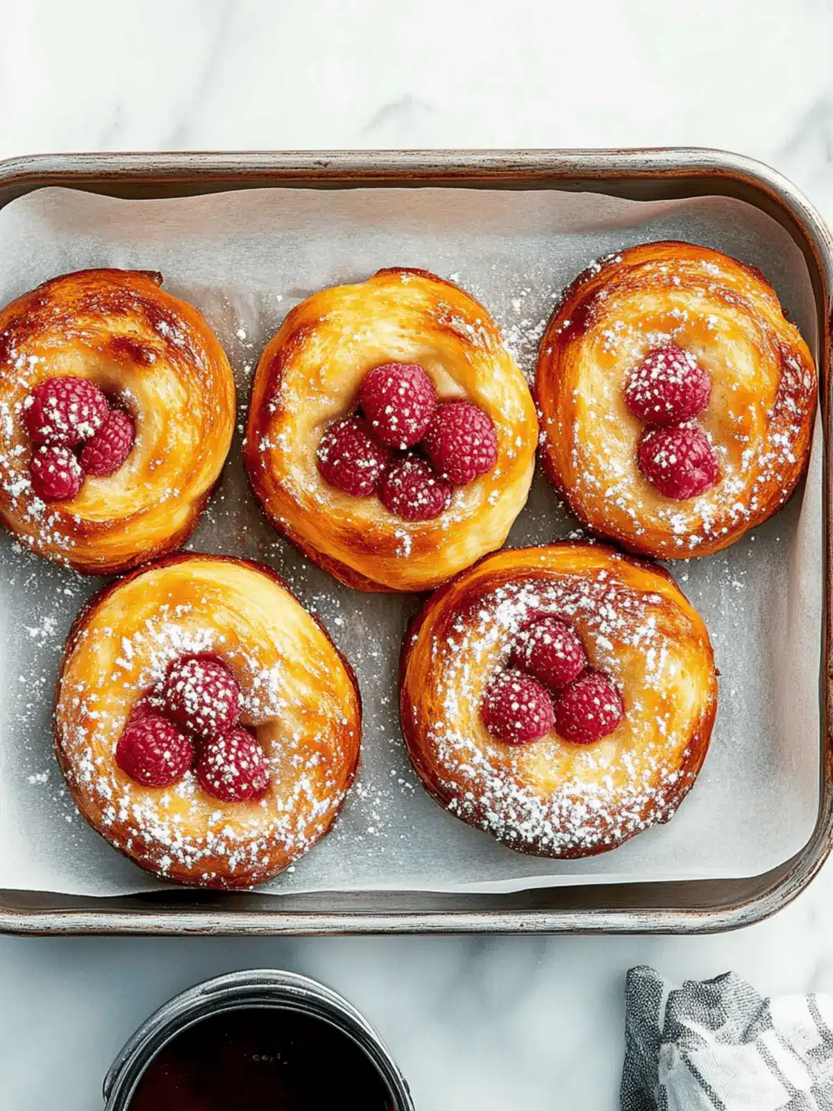 Vanilla Brioche Buns with Raspberries