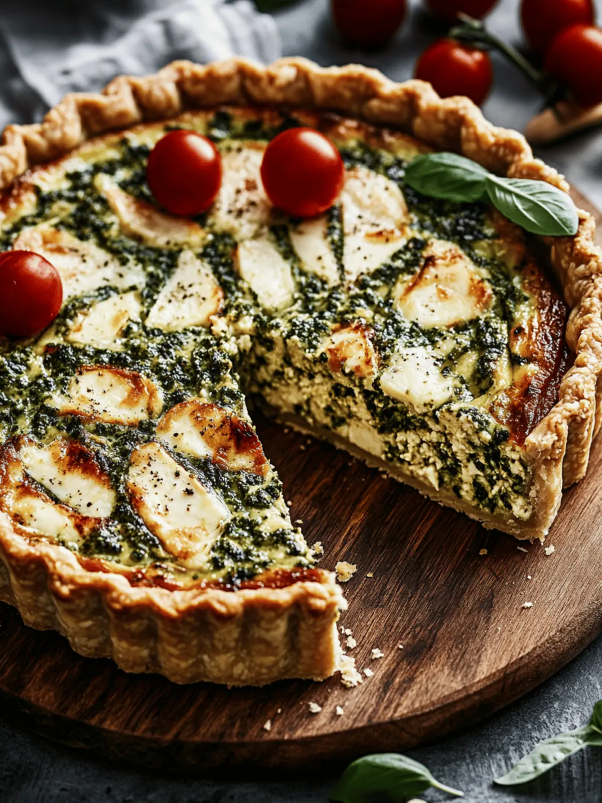 Pesto Chicken Quiche