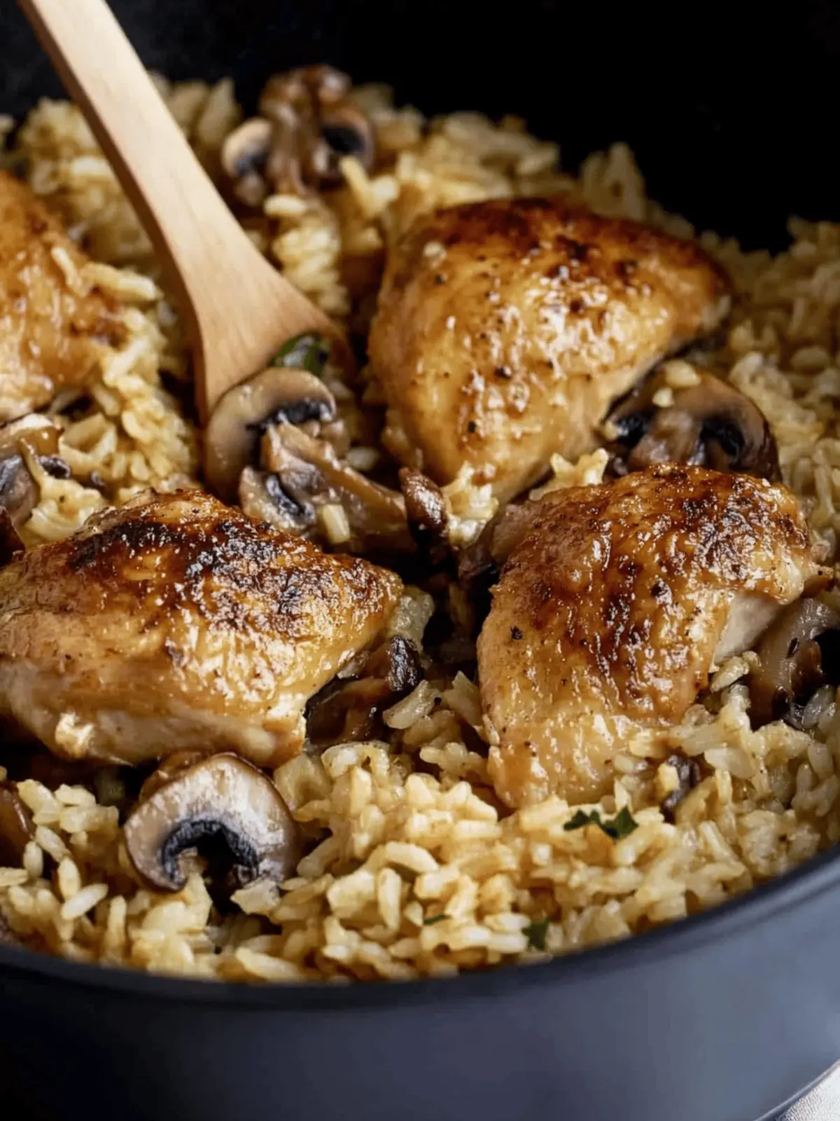 One Pot Mushroom Chicken and Rice
