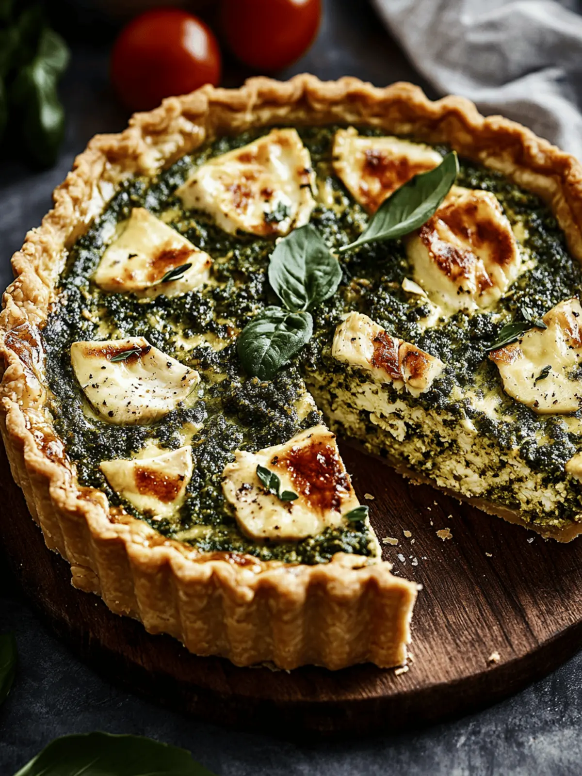 Pesto Chicken Quiche