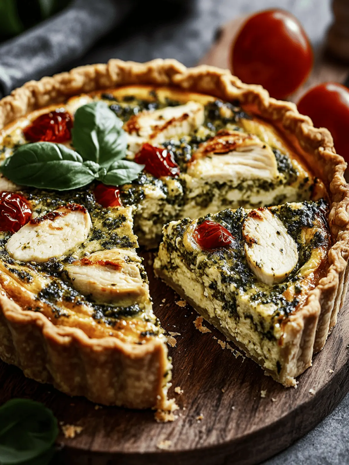 Pesto Chicken Quiche