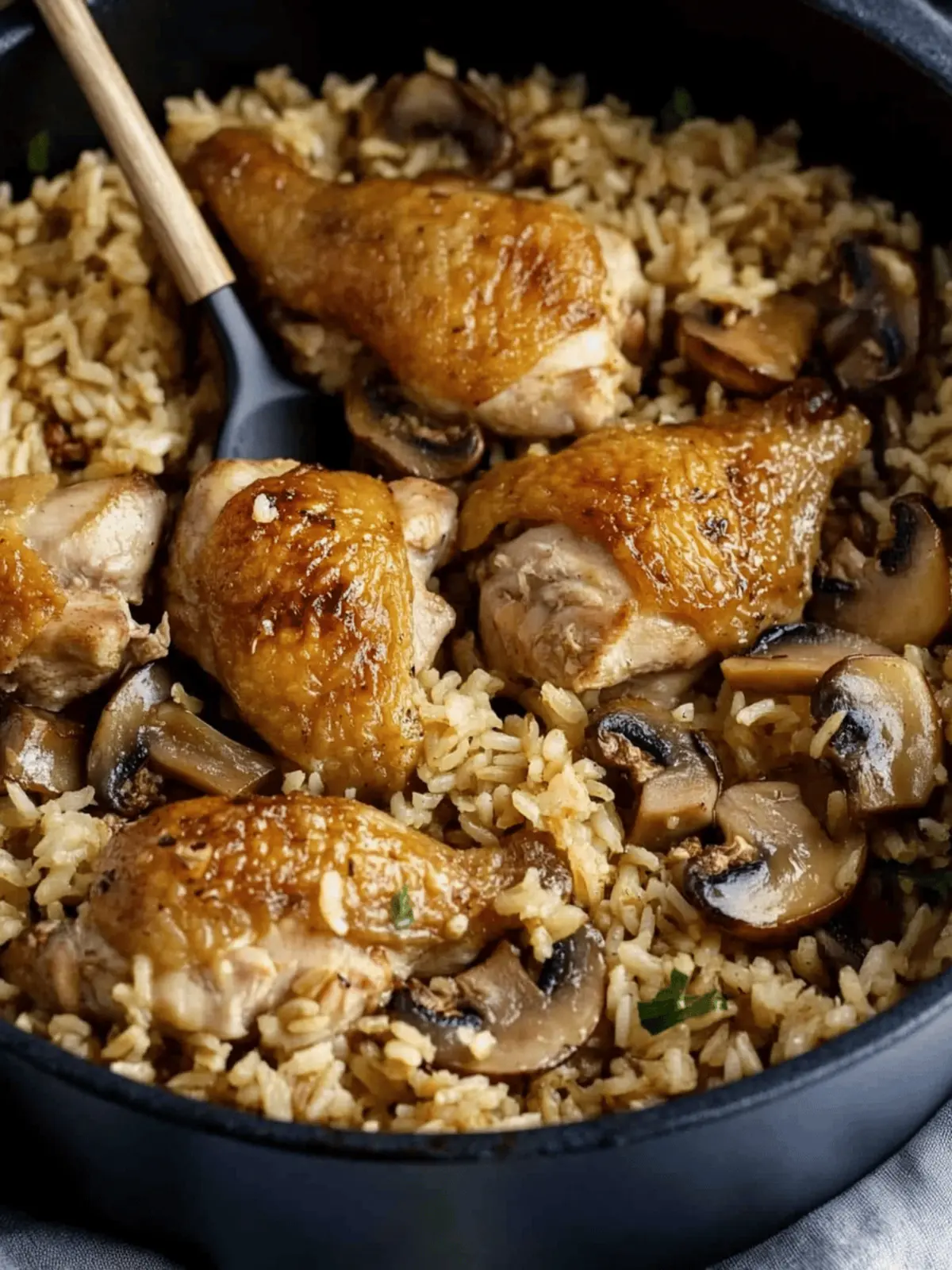One Pot Mushroom Chicken and Rice