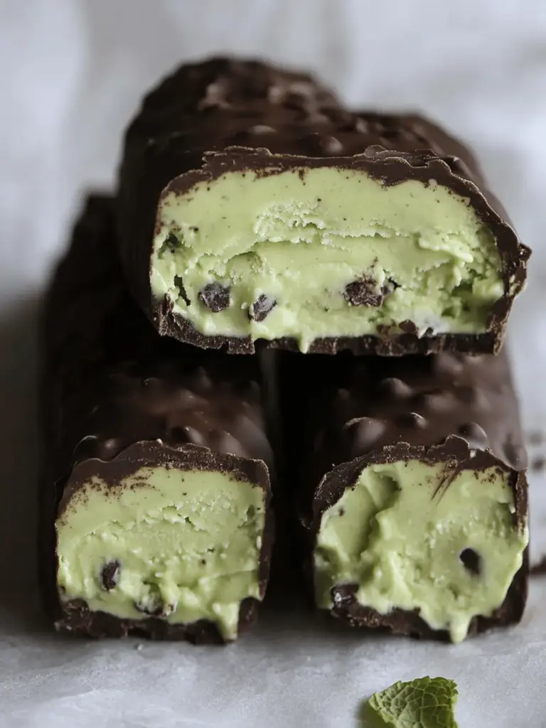 Creamy Avocado Mint Chocolate Ice Cream Bars