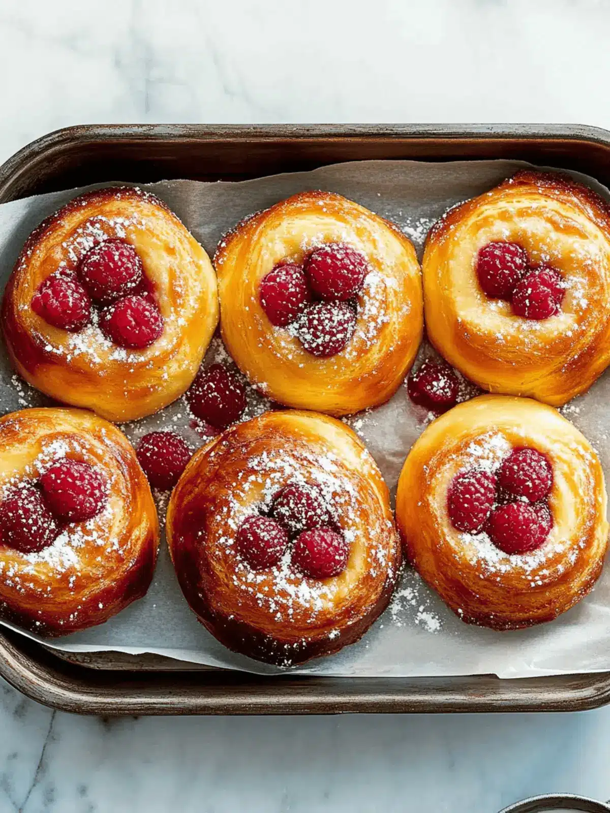 Vanilla Brioche Buns with Raspberries