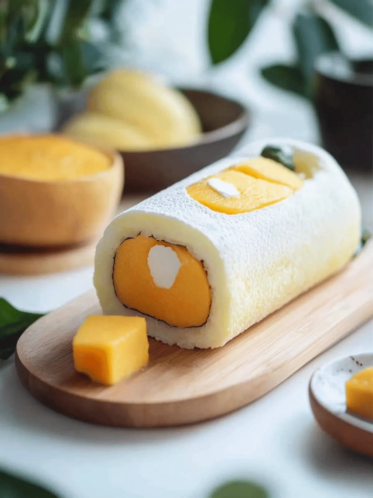 Fresh Mango Cream Roll Japanese Style