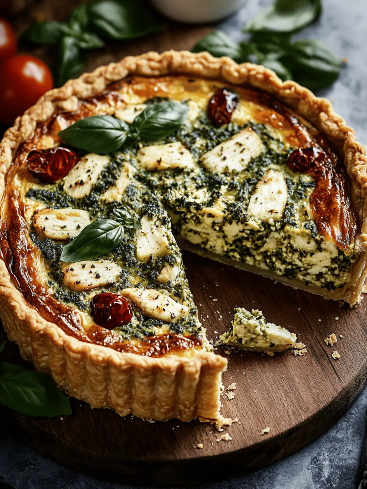 Pesto Chicken Quiche