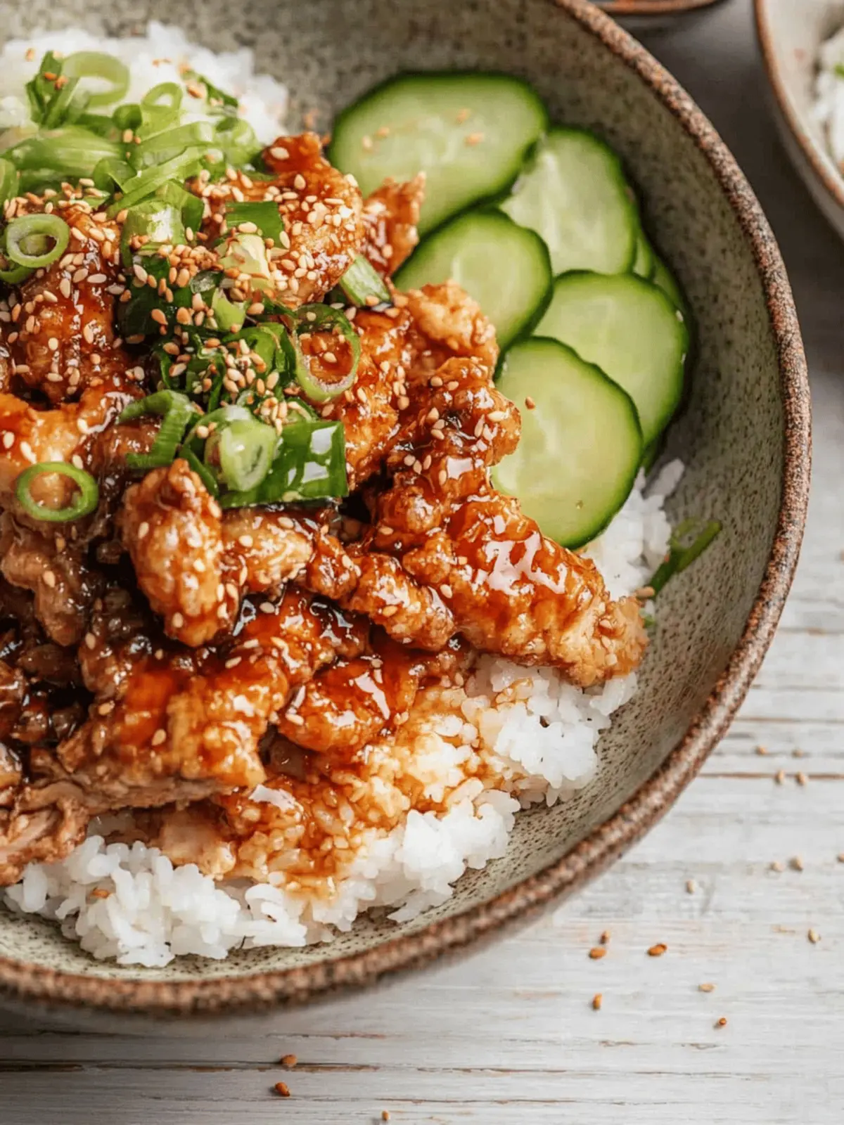 Air Fryer Chicken Karaage Rice Bowl with Miso Glaze