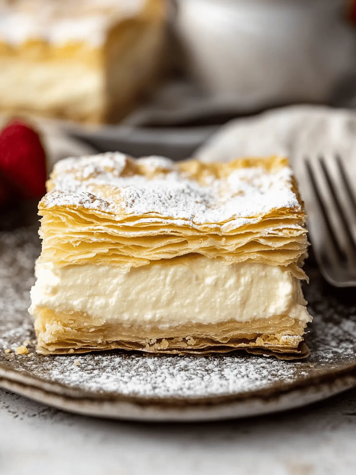 Creamy Vanilla Slice with Flaky Puff Pastry