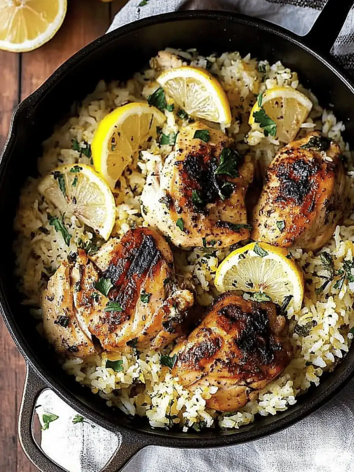 One Pot Greek Chicken and Lemon Rice