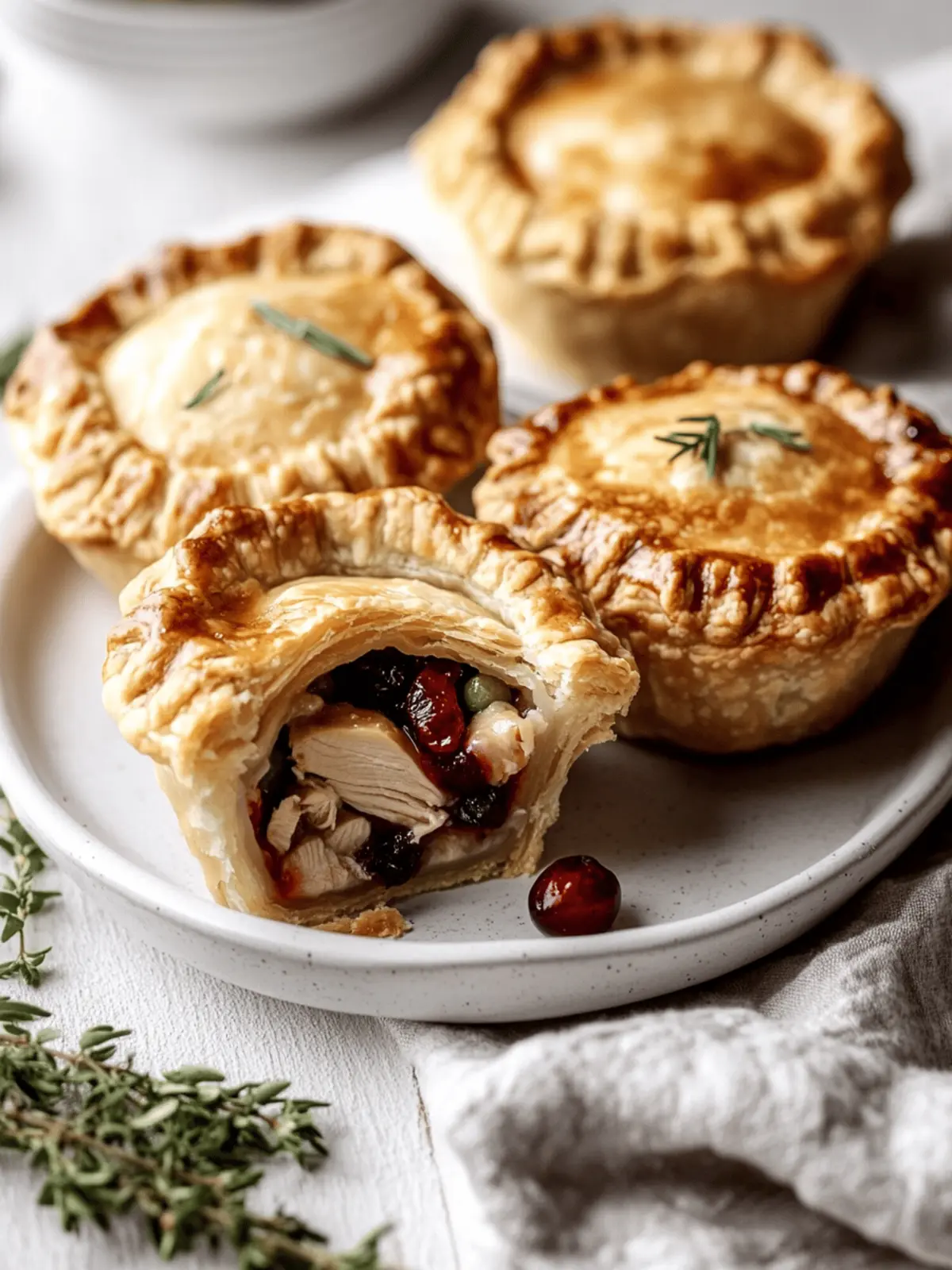 Mini Thanksgiving Turkey & Cranberry Pot Pies to Wow Your Guests 5 Mini Thanksgiving Turkey & Cranberry Pot Pies