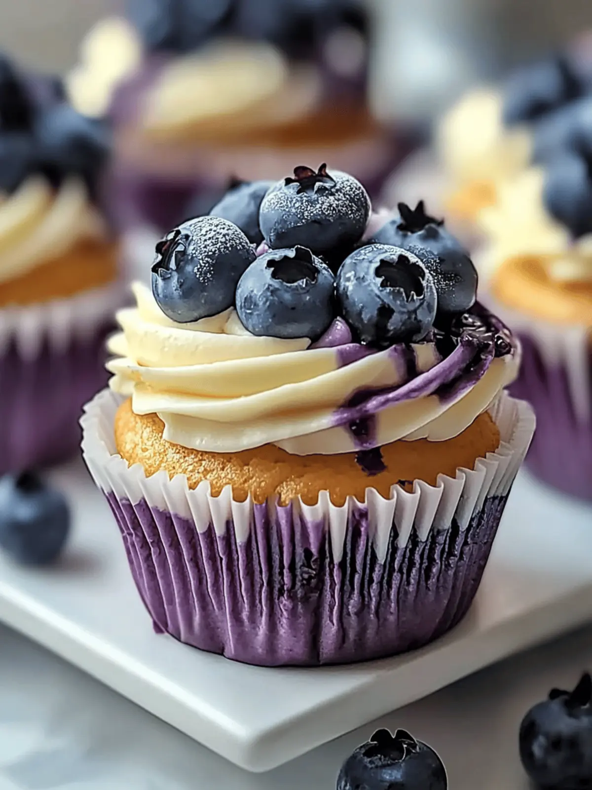 White Chocolate Blueberry Cupcakes