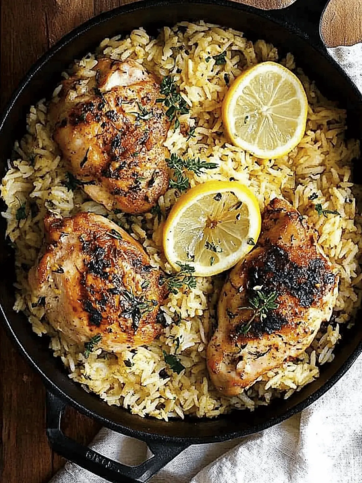 One Pot Greek Chicken and Lemon Rice