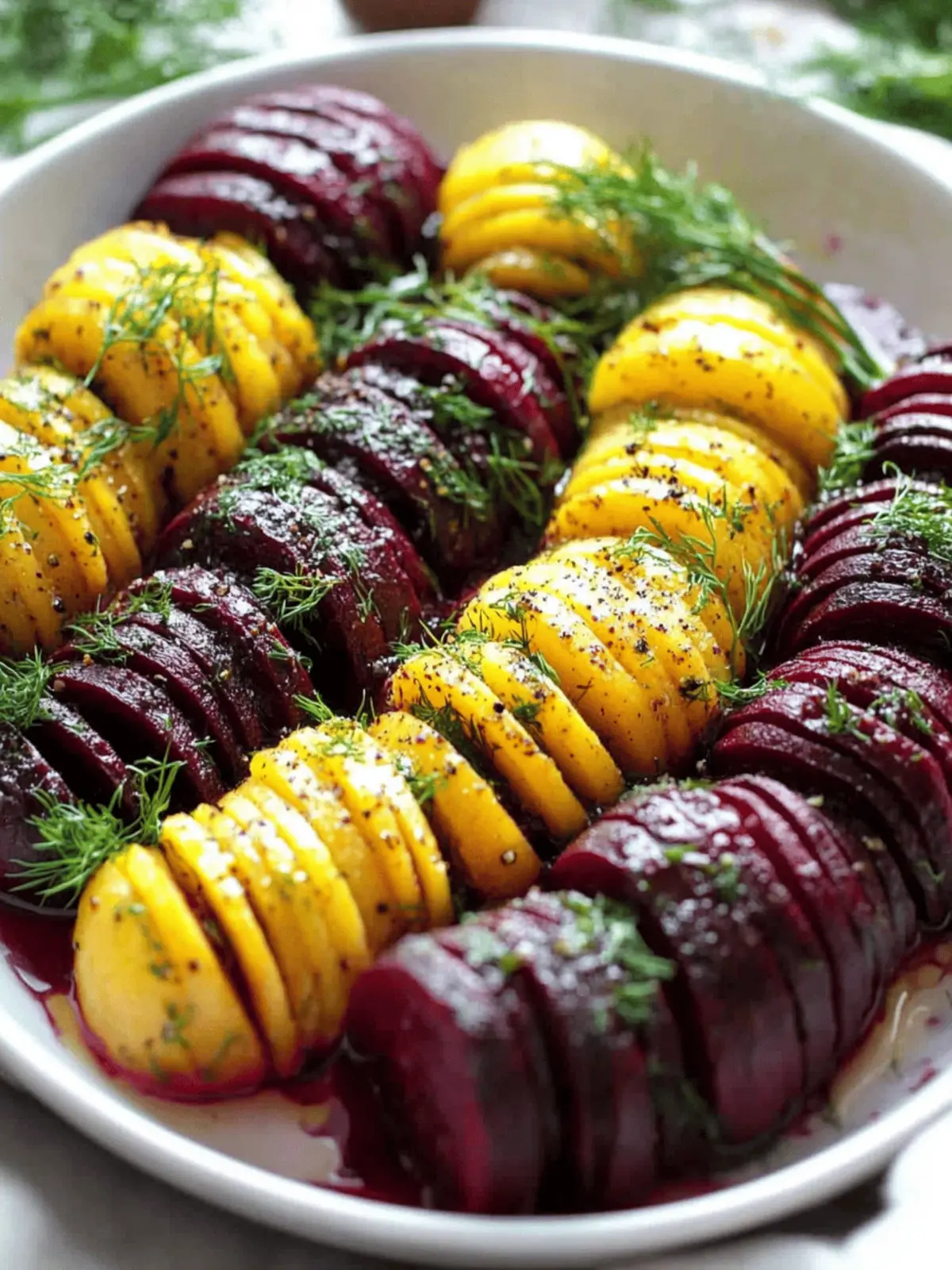 Delicious Roasted Hasselback Beets with Fresh Dill Dressing 4 Roasted Hasselback Beets with Dill Dressing