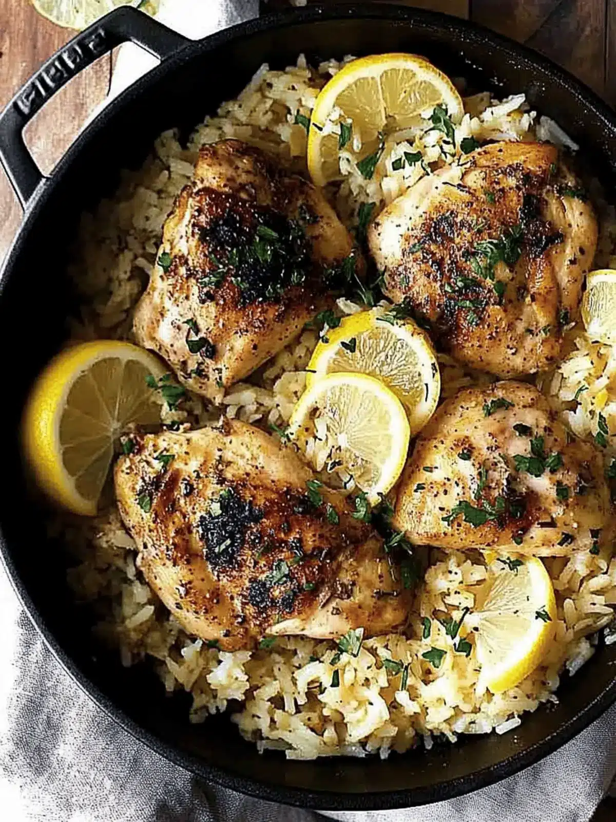 One Pot Greek Chicken and Lemon Rice