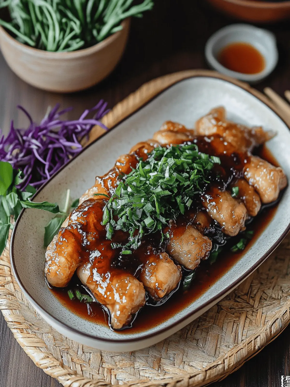Ginger Pork Rolls with Eggplant